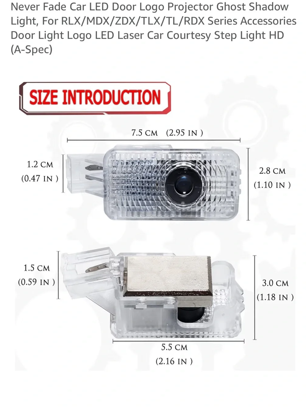 NIB Acura A-Spec LED Door Logo Projector Lights 2-Pack